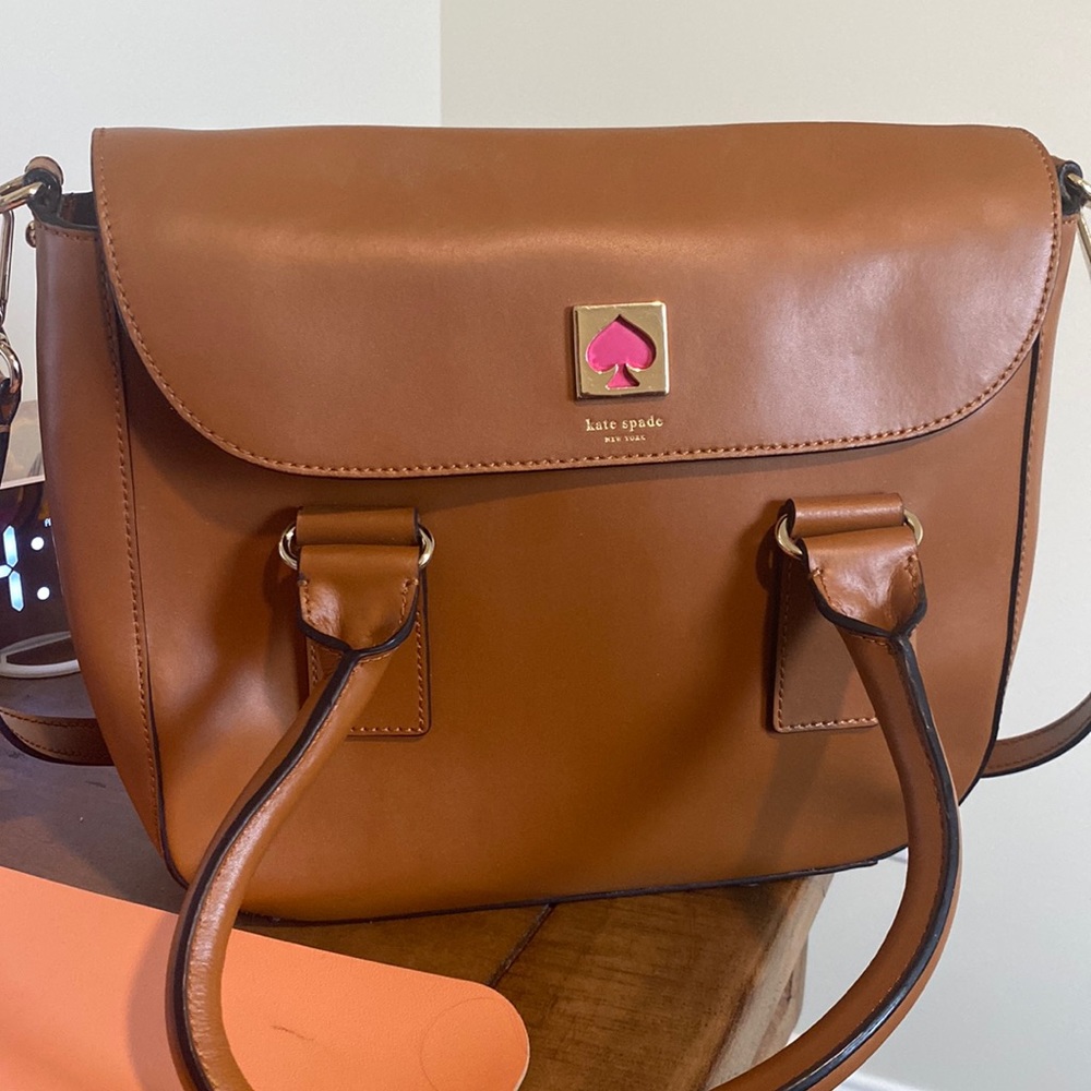 Large brown leather Kate Spade purse